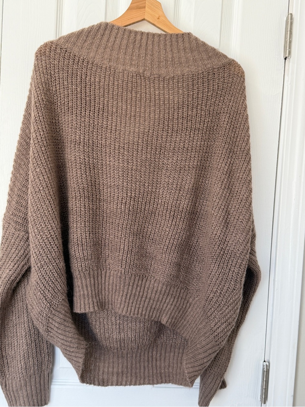 Cozy Taupe Cowl Neck Sweater - Picture 5 of 8